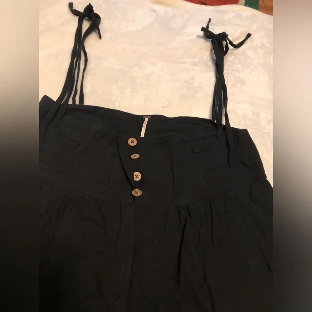 Free people highwaisted button front side drawstrings cotton pants, size small P